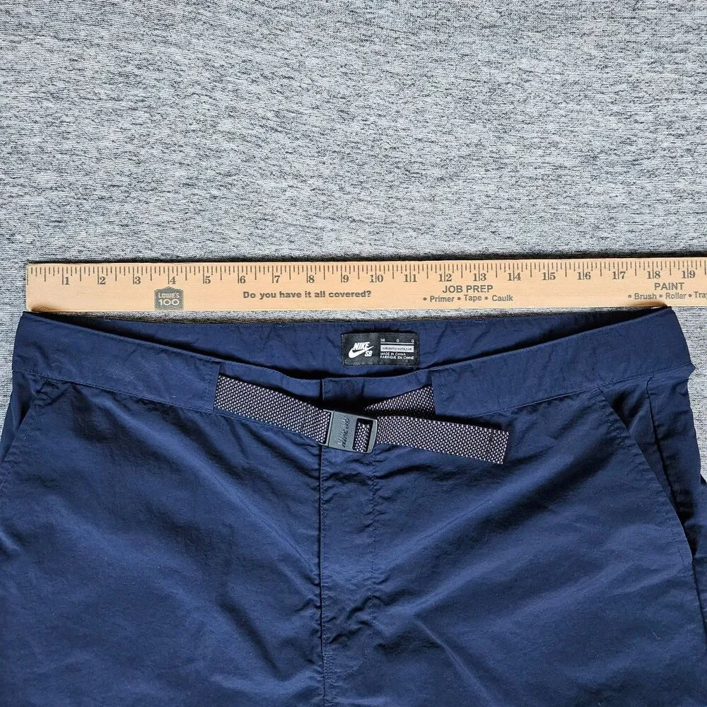 Nike SB Shorts Everett Tech Skateboarding Belted Size 36 Navy 807550-451